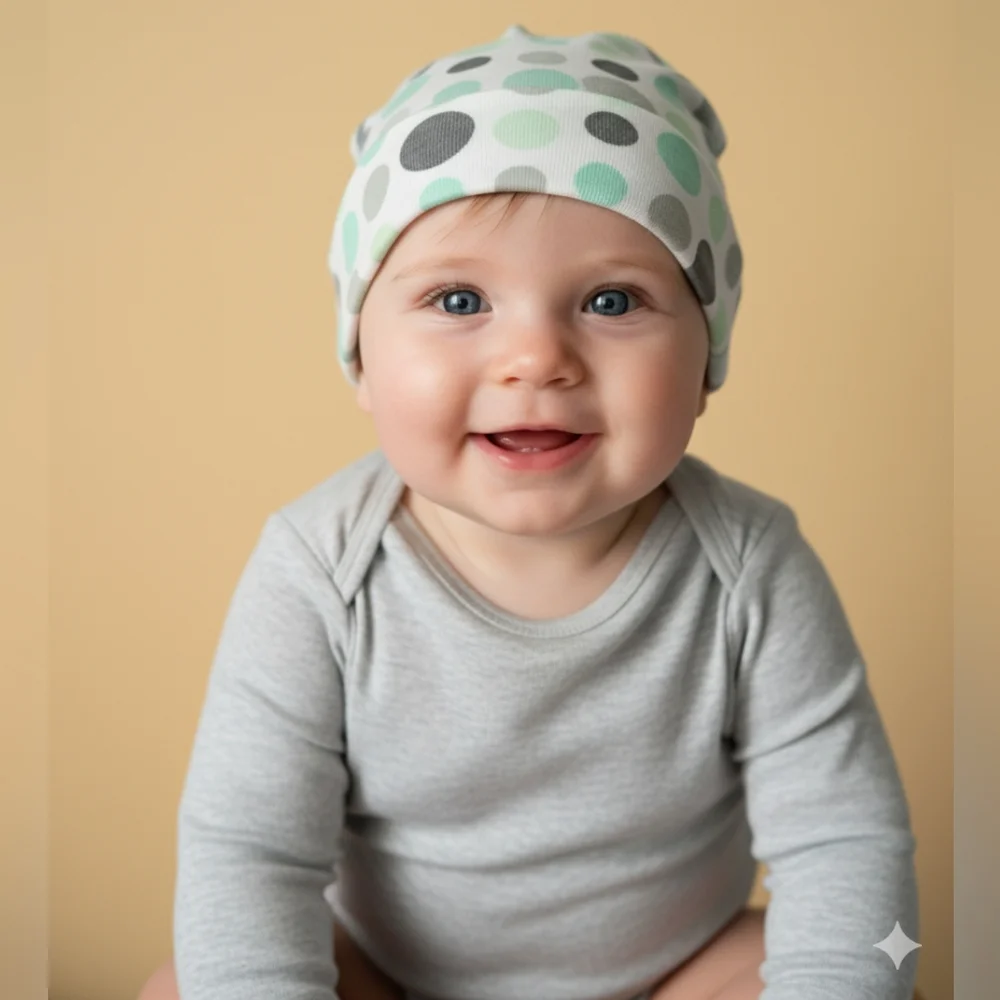 Newborn Baby Multi-Color Polka Dot Hat/Cap